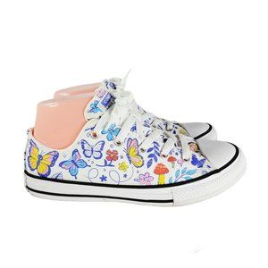Converse Floral & Butterfly Chuck Taylor Low Top Sneakers Girl Size 3